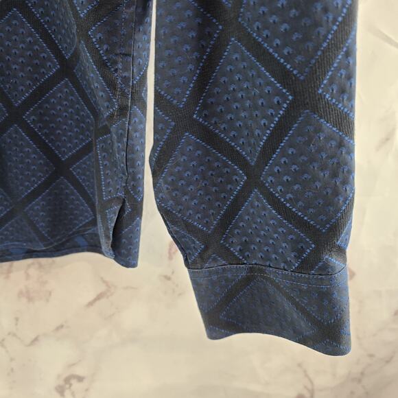 Foxcroft Shirt Womens 10 P Blue Plaid Button Up Wrinkle Free Non Iron Diamond - Picture 4 of 14